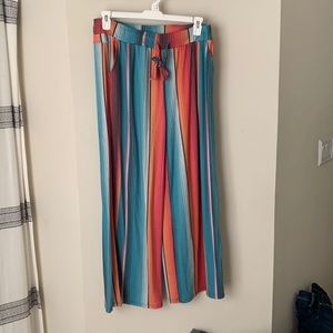 Serape elastic waist palazzo pants